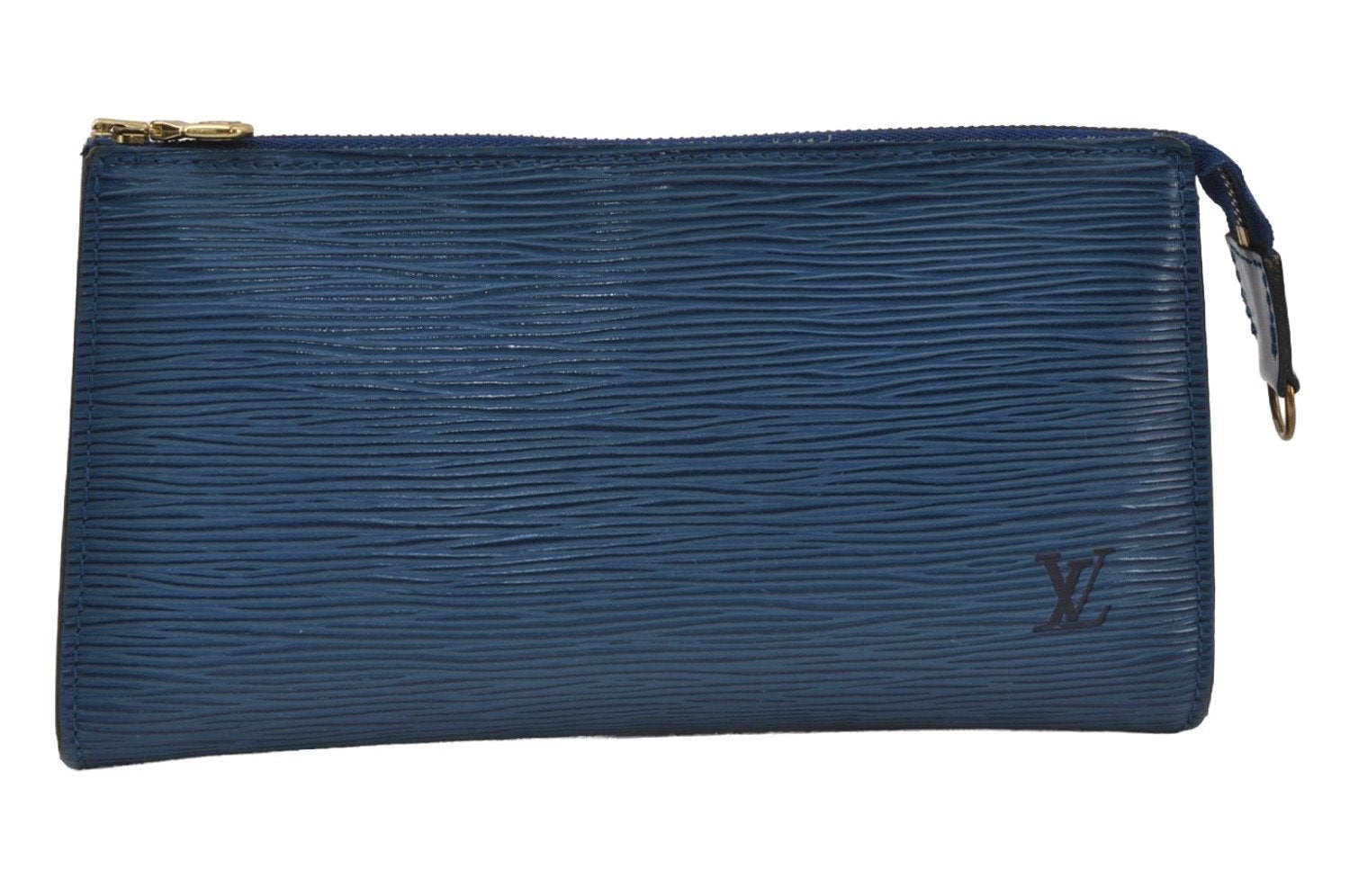 Authentic Louis Vuitton Epi Pochette Accessoires Pouch Blue M52945 LV 0066J