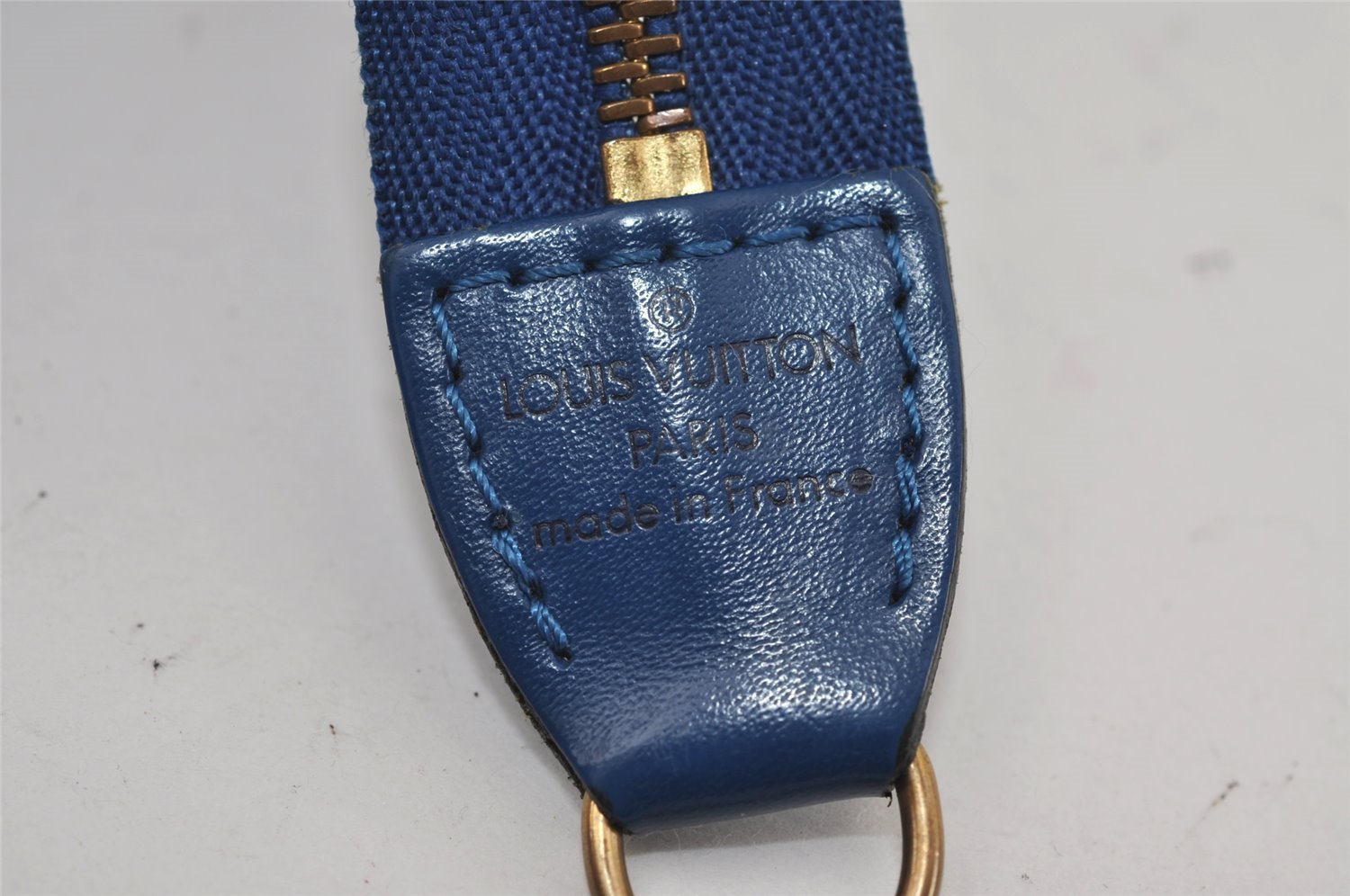 Authentic Louis Vuitton Epi Pochette Accessoires Pouch Blue M52945 LV 0066J