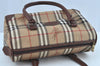 Authentic Burberrys Nova Check Hand Boston Bag PVC Leather Beige Junk 0067G