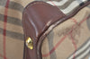 Authentic Burberrys Nova Check Hand Boston Bag PVC Leather Beige Junk 0067G