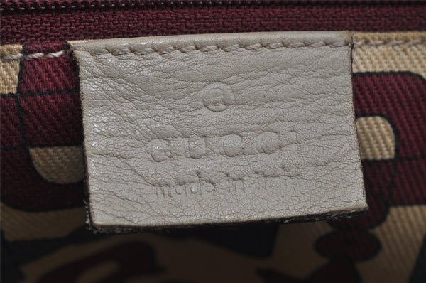 Authentic GUCCI Guccissima Abbey Shoulder Tote Bag GG Leather 141470 White 0067K