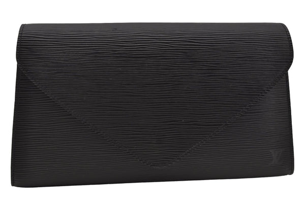 Authentic Louis Vuitton Epi Arts Deco Clutch Hand Bag Black M52632 LV 0069J