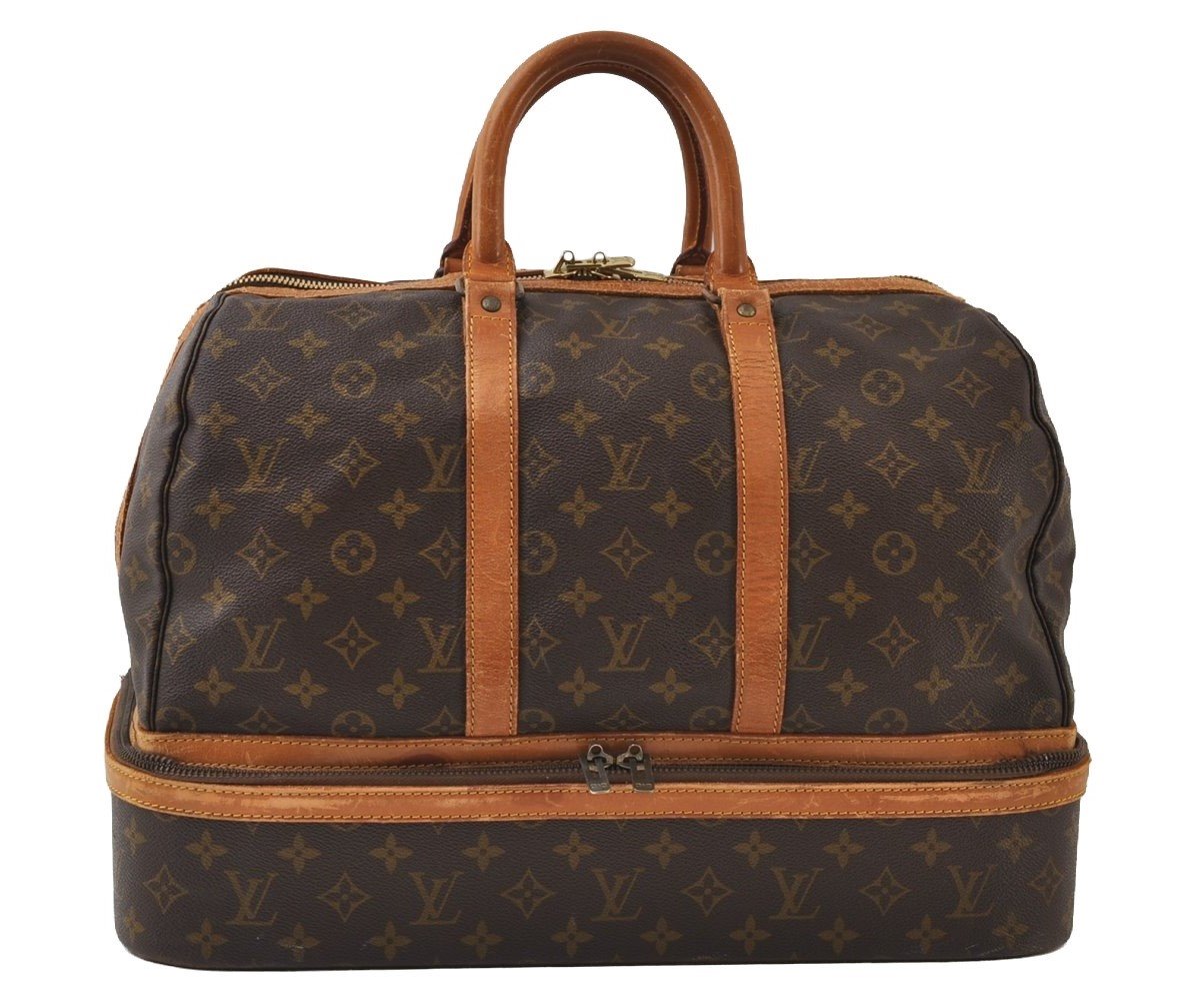 Authentic Louis Vuitton Monogram Sac Sport Travel Hand Bag Old Model LV 0072J