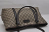 Authentic GUCCI Vintage Shoulder Tote Bag GG PVC Leather 114595 Brown 0073K