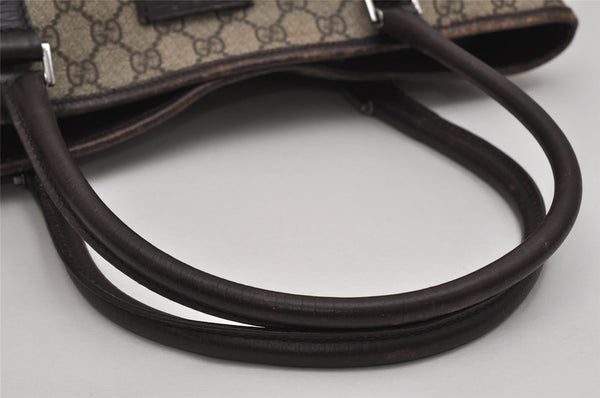 Authentic GUCCI Vintage Shoulder Tote Bag GG PVC Leather 114595 Brown 0073K