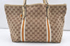 Authentic GUCCI Sherry Line Tote Bag GG Canvas Leather 139260 Brown 0074K