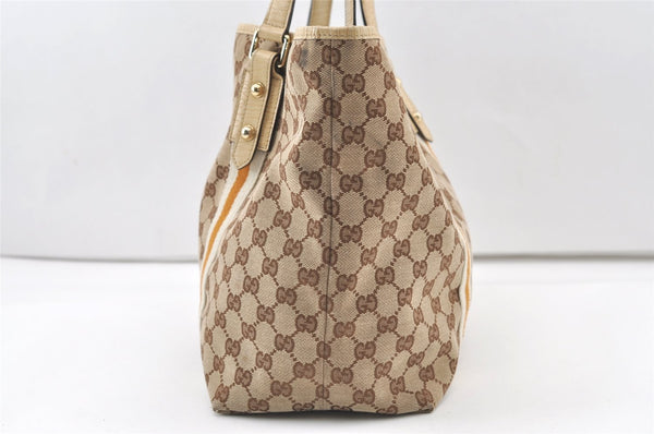 Authentic GUCCI Sherry Line Tote Bag GG Canvas Leather 139260 Brown 0074K