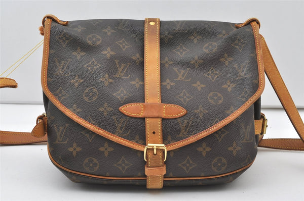 Authentic Louis Vuitton Monogram Saumur 30 Shoulder Cross Bag M42256 Junk 0075J