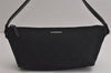 Authentic GUCCI Sherry Line Hand Bag Pouch GG Canvas Leather 141809 Black 0075K
