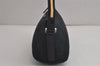 Authentic GUCCI Sherry Line Hand Bag Pouch GG Canvas Leather 141809 Black 0075K