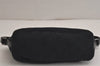 Authentic GUCCI Sherry Line Hand Bag Pouch GG Canvas Leather 141809 Black 0075K