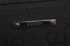 Authentic GUCCI Sherry Line Hand Bag Pouch GG Canvas Leather 141809 Black 0075K