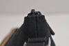 Authentic GUCCI Sherry Line Hand Bag Pouch GG Canvas Leather 141809 Black 0075K