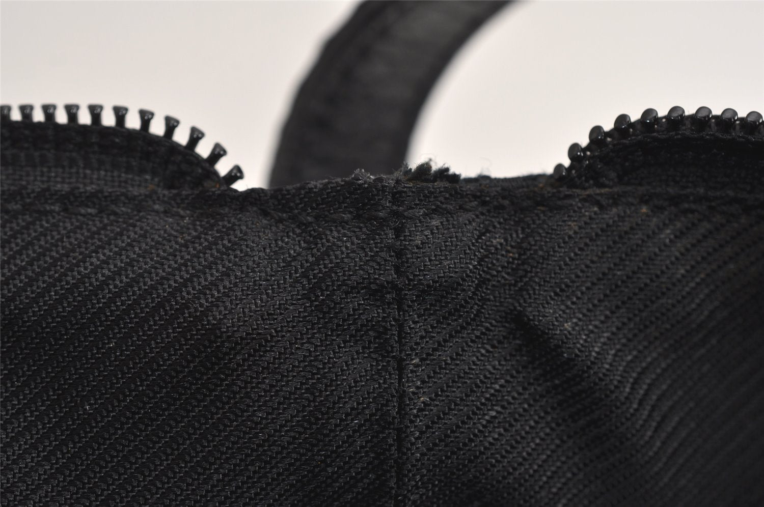 Authentic GUCCI Sherry Line Hand Bag Pouch GG Canvas Leather 141809 Black 0075K