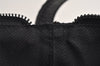 Authentic GUCCI Sherry Line Hand Bag Pouch GG Canvas Leather 141809 Black 0075K