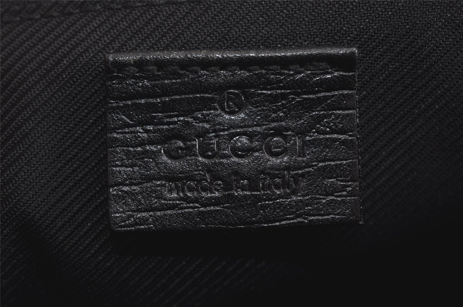 Authentic GUCCI Sherry Line Hand Bag Pouch GG Canvas Leather 141809 Black 0075K