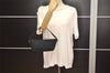 Authentic GUCCI Sherry Line Hand Bag Pouch GG Canvas Leather 141809 Black 0075K