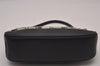 Authentic COACH Signature Hand Bag Pouch Purse Canvas Leather 6094 Black 0076J