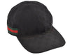 Authentic GUCCI Web Sherry Line Cap GG Canvas Leather Size M 200035 Black 0077K