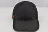 Authentic GUCCI Web Sherry Line Cap GG Canvas Leather Size M 200035 Black 0077K