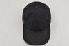 Authentic GUCCI Web Sherry Line Cap GG Canvas Leather Size M 200035 Black 0077K