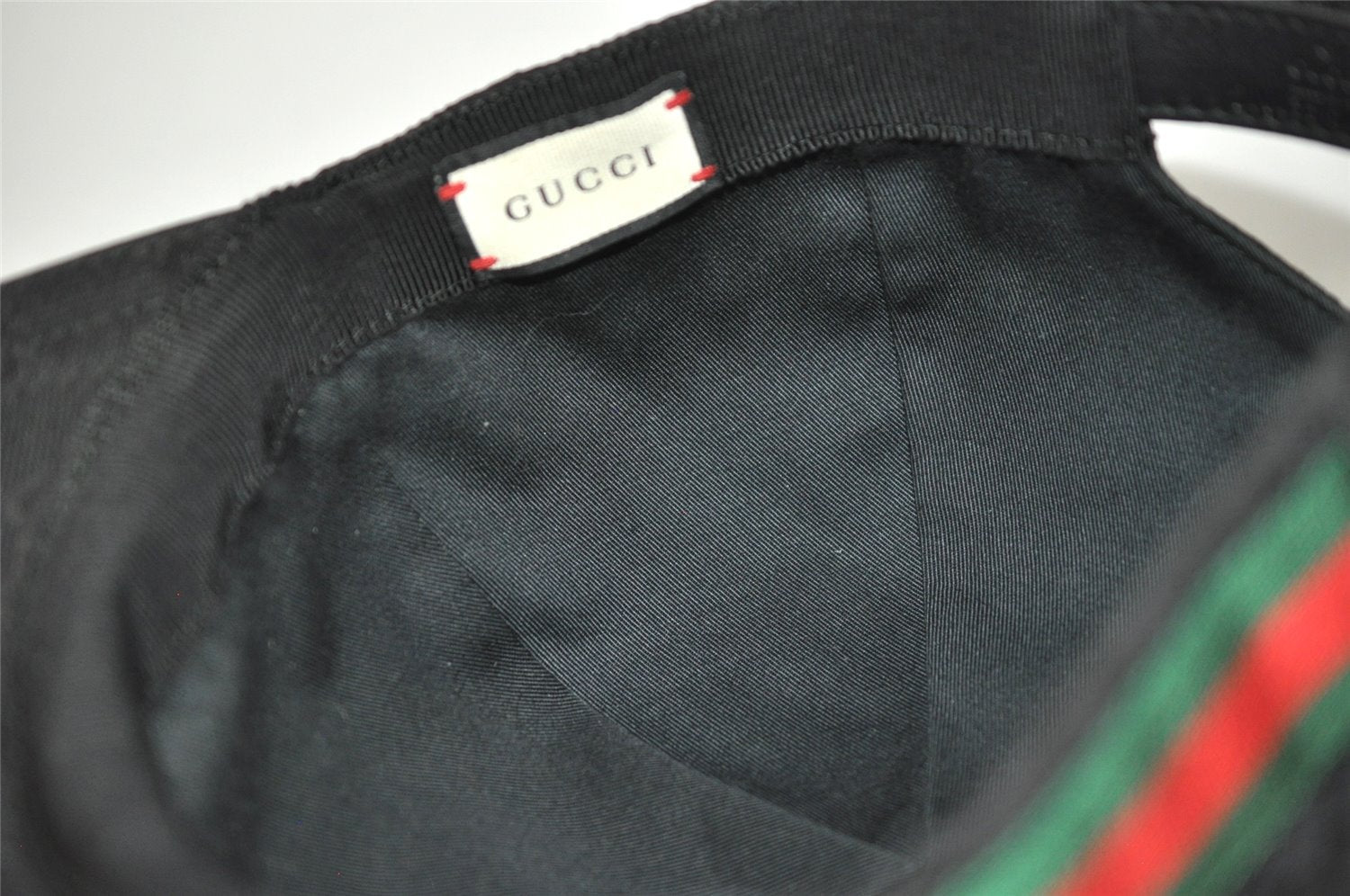 Authentic GUCCI Web Sherry Line Cap GG Canvas Leather Size M 200035 Black 0077K