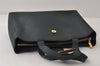 Authentic CELINE Vintage Horse Carriage Shoulder Hand Bag Leather Green 0078J