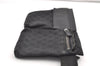 Authentic GUCCI Vintage Waist Body Bag Purse GG Canvas Leather 28566 Black 0079K