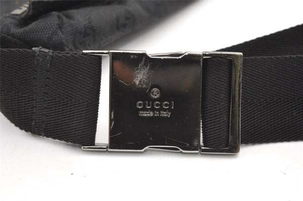 Authentic GUCCI Vintage Waist Body Bag Purse GG Canvas Leather 28566 Black 0079K