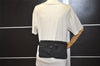 Authentic GUCCI Vintage Waist Body Bag Purse GG Canvas Leather 28566 Black 0079K