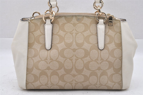 Auth COACH Signature Mini Christie 2Way Hand Bag PVC Leather F58290 Beige 0080J