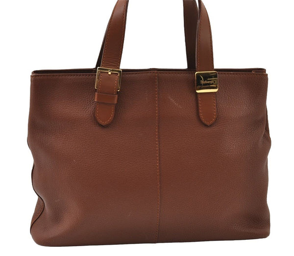 Authentic Burberrys Vintage Leather Shoulder Hand Bag Purse Brown 0081J