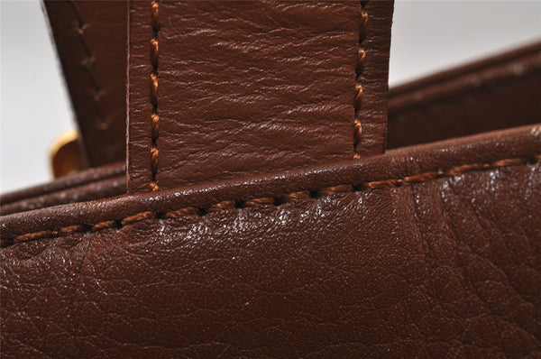 Authentic Burberrys Vintage Leather Shoulder Hand Bag Purse Brown 0081J
