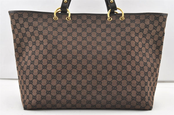 Authentic GUCCI Vintage Shoulder Tote Bag GG Canvas Leather 285768 Brown 0081K