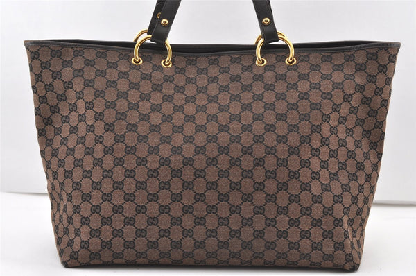 Authentic GUCCI Vintage Shoulder Tote Bag GG Canvas Leather 285768 Brown 0081K
