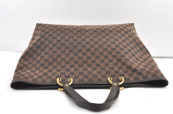 Authentic GUCCI Vintage Shoulder Tote Bag GG Canvas Leather 285768 Brown 0081K