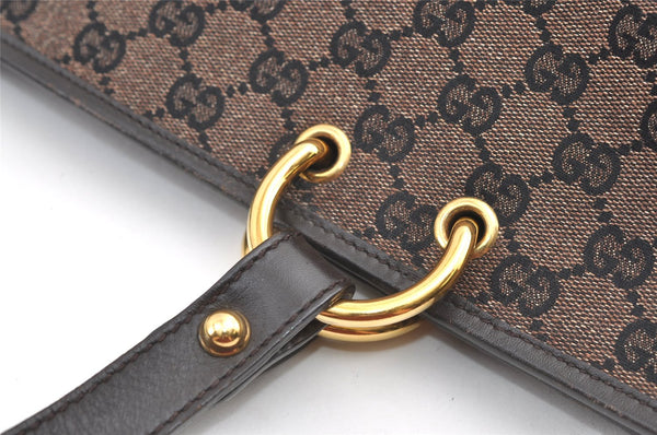 Authentic GUCCI Vintage Shoulder Tote Bag GG Canvas Leather 285768 Brown 0081K