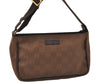 Authentic GUCCI Hand Bag Pouch Purse GG Canvas Leather 106644 Brown 0082J