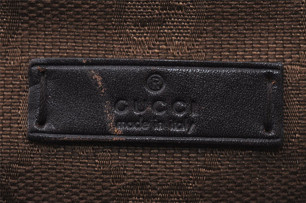 Authentic GUCCI Hand Bag Pouch Purse GG Canvas Leather 106644 Brown 0082J
