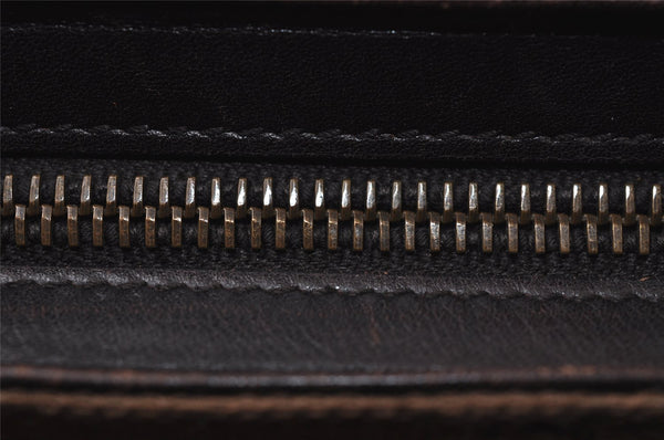 Authentic GUCCI Hand Bag Pouch Purse GG Canvas Leather 106644 Brown 0082J