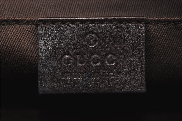 Authentic GUCCI Hand Bag Pouch Purse GG Canvas Leather 106644 Brown 0082J