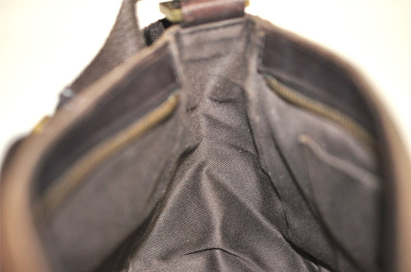 Authentic GUCCI Hand Bag Pouch Purse GG Canvas Leather 106644 Brown 0082J