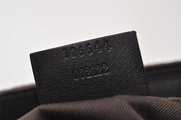 Authentic GUCCI Hand Bag Pouch Purse GG Canvas Leather 106644 Brown 0082J