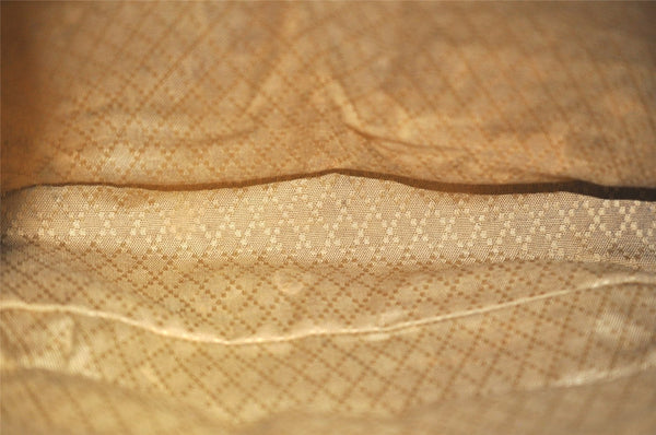 Authentic GUCCI Vintage Bamboo Drawstring Backpack Leather Brown 0082K