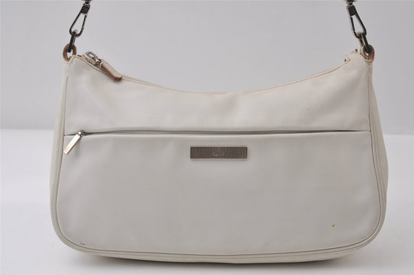 Authentic GUCCI Bamboo Shoulder Hand Bag Purse Leather 0013865 White 0085J