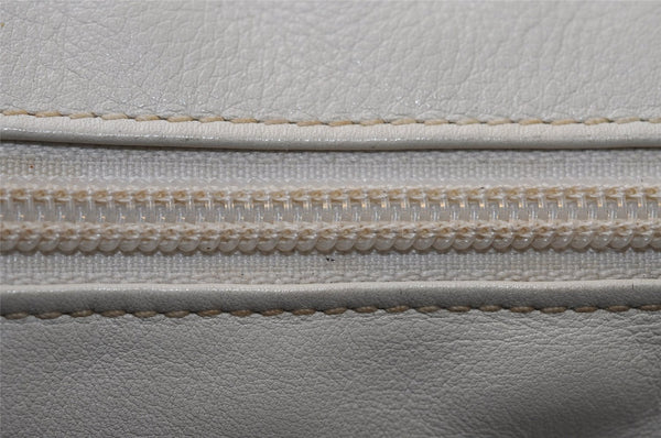 Authentic GUCCI Bamboo Shoulder Hand Bag Purse Leather 0013865 White 0085J