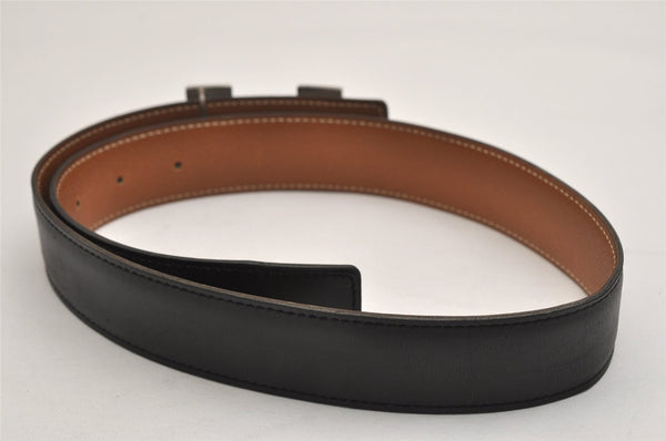 Authentic HERMES Constance Leather Belt Size 65cm 27.6" Black Brown 0085K