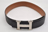 Authentic HERMES Constance Leather Belt Size 65cm 27.6" Black Brown 0085K