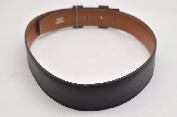 Authentic HERMES Constance Leather Belt Size 65cm 27.6" Black Brown 0085K