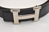 Authentic HERMES Constance Leather Belt Size 65cm 27.6" Black Brown 0085K